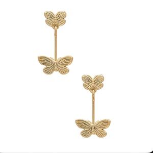Electric Picks Gold Butterfly Drop Earrings